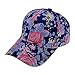 ZLYC Women Vintage Flower Floral Pattern Adjust Sport Outdoor Hat Baseball Cap (navy)