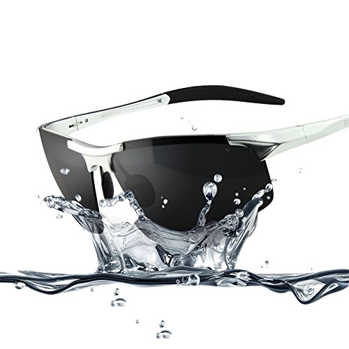 Duco Men's Sports Style Polarized Sunglasses Driver Glasses 8177S (Silver Frame Gray Lens)