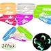 Godecal 24 Pack Game Bracelet Party Supplies, Silicone Rubber Wristband Glow in The Dark for Kids Birthday Gaming Themed Party Favors - Adult Size and Mix Color