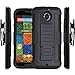 STAR Dual Layer Hybird Case with Kickstand, Locking Belt Swivel Clip and Screen Protector for Nexus 6 - Black