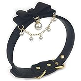 Handmade Bean Chain Choker Collar Necklace Lolita Bow Collar Cat Cosplay Kitty Velvet Necklace (Y1)