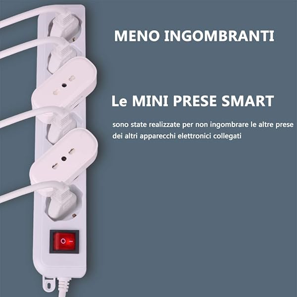 Enchufe inteligente Aunics enchufe alexa mini toma wifi italiana 2 tomas inteligentes de 15 A compatible con Google Home Amazon Alexa Smart Life Smart Plug para casa inteligente Domotica