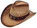 Enimay Western Outback Cowboy Hat Men's Women's Style Straw Felt Canvas Jewel Brown One Size