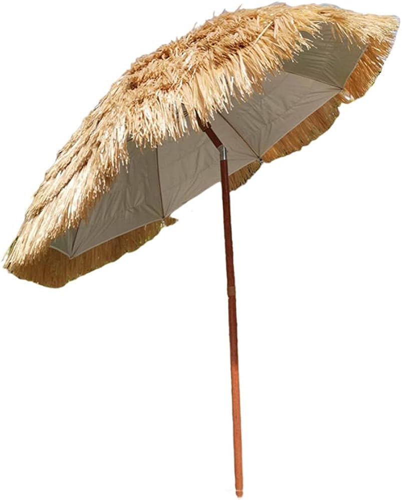 foldable Garden Parasol, Straw beach parasol Hawaiian style umbrella