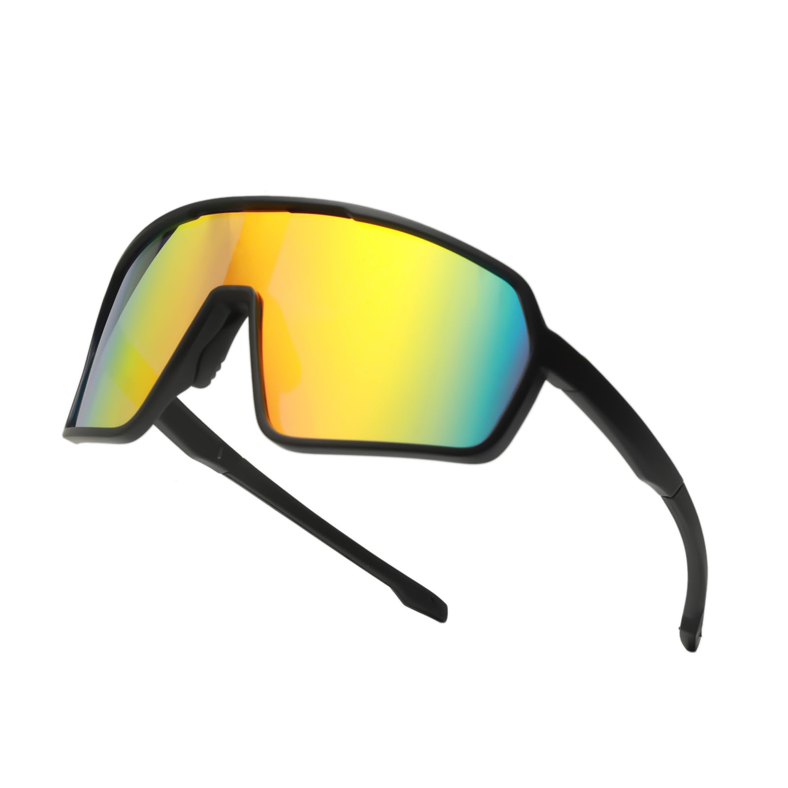 LJCZKA Sports Sunglasses for Women Men Oversized Square Frame Eyewear for Cycling Running Driving with UV400 Protection