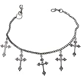 ROYALEAD Metal Punk Pant Chain Keychains for Men Women Cross Waist Chain Wallet Jeans Hip-hop Pants Belt Chains Street Jewelry