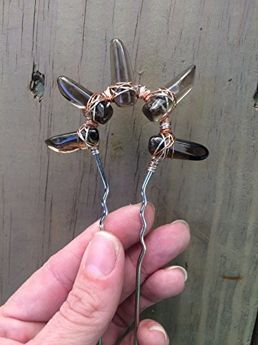 Smokey Quartz Hair Stick, crystal chopstick, hair fork
