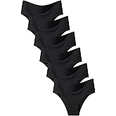 FINETOO High Waisted Underwear for Women Seamless Panties Bikini High Cut No Show Sexy Cheeky Panties 6 Pack