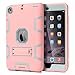ULAK iPad Mini Case,iPad Mini 2 Case,iPad Mini 3 Case,iPad Mini Retina Case, Three Layer Protective Case for iPad Mini,iPad Mini 2,iPad Mini 3 with Kickstand (Pink/Gray)