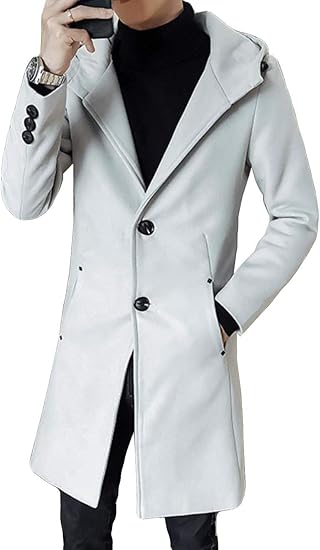 Amazon ニカ メンズ チェスターコート フードコート 秋冬 ラシャコート ロングアウター 無地 おしゃれ シンプル 冬服 保温 あったか コート ジャケット 通販