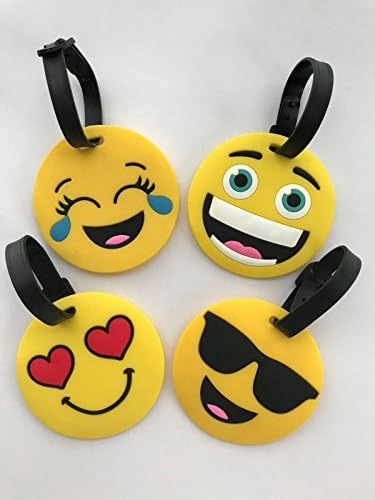4 packs Emoji luggage tags