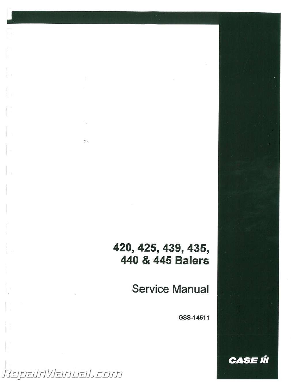 JS-IH-S-420-425-PLUS International Harvester 420 425 430 435 440 445 Twine  and Wire Baler Service Manual Paperback – 2004