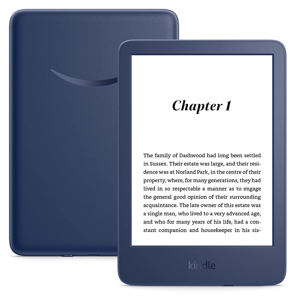 Kindle (2022 release) | The lightest and most compact Kindle, now with a 6", 300 ppi high-resolution display and double the storage | Without ads | Denim