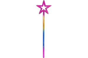 LVVXIXI 1PCS Star Wand, Pentagram Plastic Magic Wand, Role Play Costume Accessories, Halloween Show Props for Girls Princess, Elf, Witch