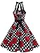 Dressystar Vintage Polka Dot Retro Cocktail Prom Dresses 50's 60's Rockabilly Bandage Black White Rose S