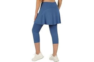 ANIVIVO Skirted Leggings for Women with Pockets, Tennis Yoga Pleated Skirt with Leggings