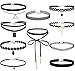 FIBO STEEL 10 PCS Womens Black Velvet Choker Necklace for Girls Lace Choker Tattoo Necklace