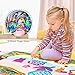 FONLLAM Aqua Magic Mat-Kids Doodle Water Drawing Mat-Educational Toys for 2 3 4 5+ Girls Boys Toddlers with 3 Water Pens and Drawing Booklet, 34