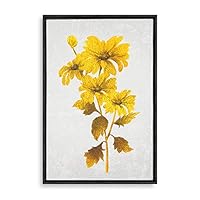 Framed Canvas Wall Art Golden Plant Canvas Prints Home Artwork Decoration for Living Room,Bedroom - 16x24 inches