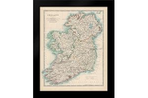 ARTDIRECT Johnstons Map of Ireland 15x18 Framed Art Print by Johnston