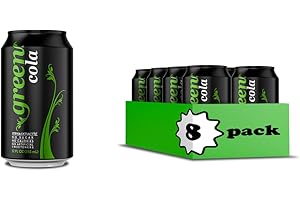 Green Cola - Sugar Free, Zero Calories, Naturally Sweetened with 100% Stevia Leaf Extract, Carbonated Soda, 100% Cola Taste, 12 Fl Oz each can - Pack of 8