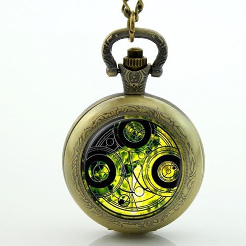 Uk Movie Doctor Who Pocket Watch Men Quartz Fashion Necklace Masters Brass Locket Necklace Timelord Seal Pendant