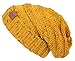 Funky Junque Women's Winter Warm Oversized Slouchy Beanie Soft Chunky Cable Knit Hat One Size Fits Most - Confetti Mustard Design