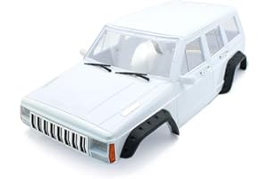 YSKMLOLP RC Car Hard Body Shell Kit,313mm Wheelbase Cherokee Body Car Shell for 1/10 RC Crawler Axial SCX10 & SCX10 II 90046 90047 TRX4 Kit (White)