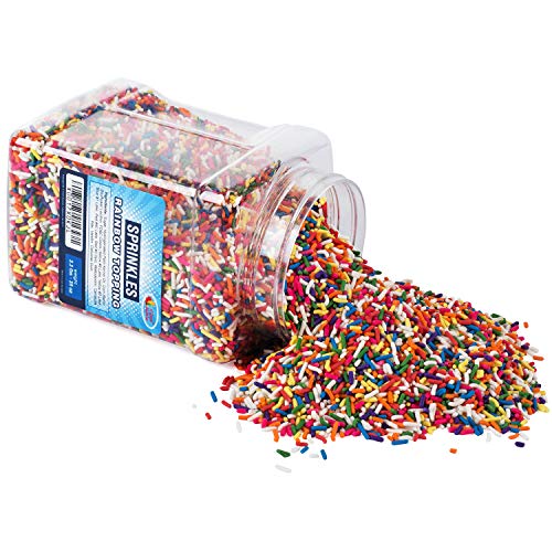 Sprinkles Rainbow Topping in Resealable Container, 2.2 LB Bulk Candy