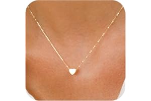 BAYLAY Gold Heart Necklace for Women Girls, 18K Gold/Silver Plated Cute Heart Pendant Charm Necklace Dainty Gold Heart Necklace Gold Jewelry Christmas Gifts for Women Teen