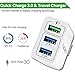 ZIQIAN Wall Charger Fast Adapter,QC 3.0 USB Fast Wall Charger 3 Ports Tablet iPad Phone Fast Charger Adapter Quick Charge 3.0 Travel Plug Compatible, HTC, iPhone More 1 Pack White