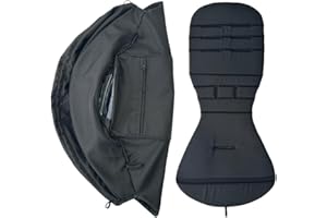 Feliliber Baby Stroller Seat Cushion and Canopy Compatible with Babyzen YOYO 2 and YOYO+, Pushchair Accessories Replacement Kit, Waterproof Double-Layer Fabric (Black)