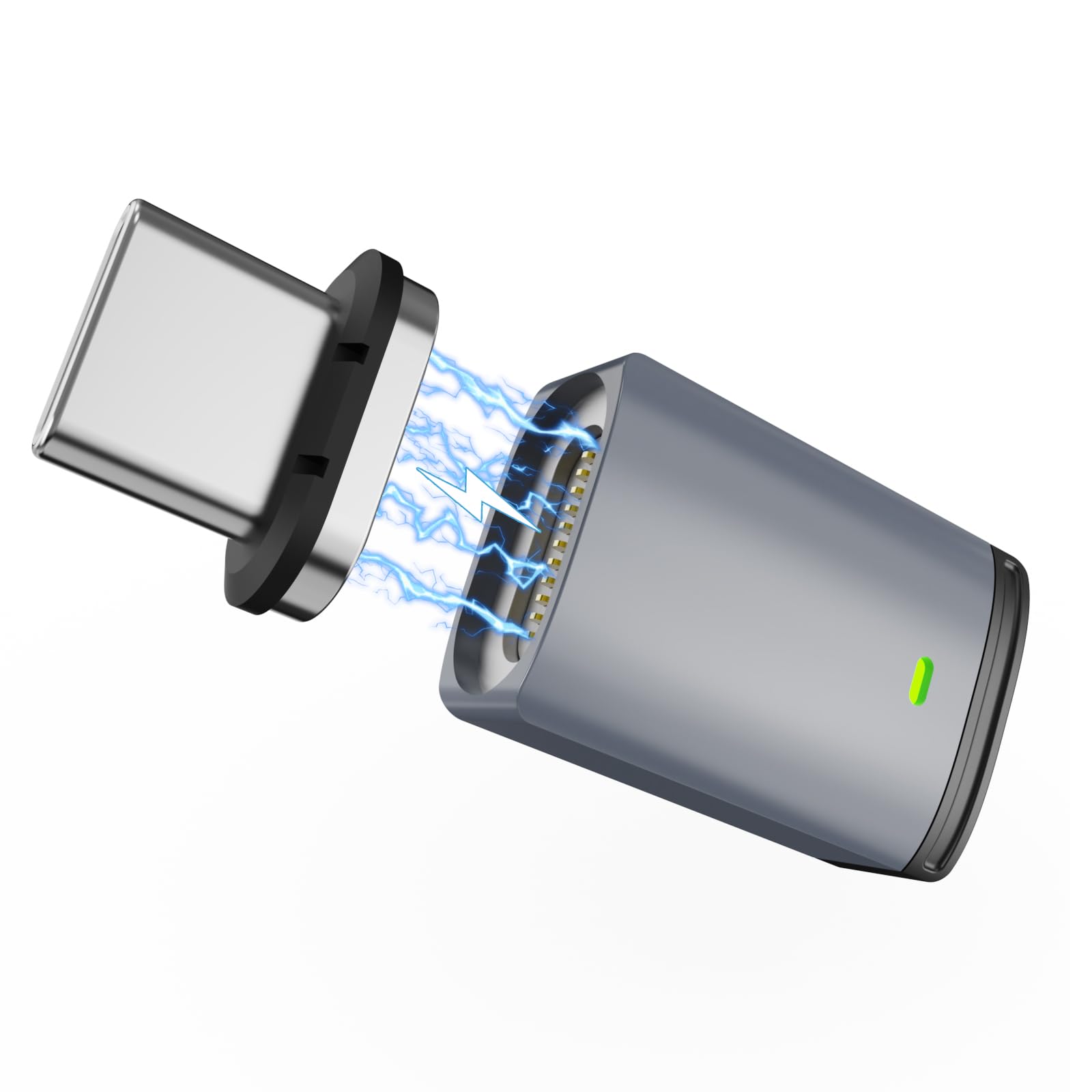 Photo 1 of 3C'S USB C Magnetic Adapter(1 Pack), 11Pin Straight Type C Magnetic Adapter, Supports USB PD 100W Fast Charging, 480Mbps Transfer Speed, Compatible with MacBook Pro/Air and Most USBC Devices