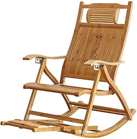 Amazon 椅子 折りたたみ 長いフットレスト付きアウト竹の椅子ロッキングリクライニングバルコニーの庭は椅子 調節可能なヘッドレストを折り畳ん湾曲て拡張します 折りたたみチェア オンライン通販