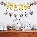 Bessmoso Funny Cat Party Garland Meow Letter Balloons Cats Faces with Party Hats Banner Kitten Bunting Photo Props for Cat Theme Birthday Party Pet Adoption Party Supplies