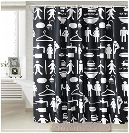 MQMY smooth waterproof prevent mildew polyester shower curtain bath curtain hanging curtain partition curtain window curtains boys and girls thickening (（height）200150cm（width）)