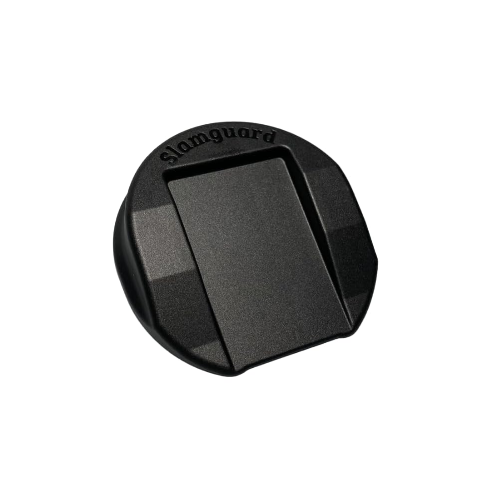 Cardea Solutions SlamGuard Anti Slam Door Stopper - Stops Doors from Closing by Holding in Place – Ideal for Room Ventilation – Child Safety Device - Black (Two Pack)