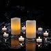 Kohree Flameless Candles LED Remote Control Candles Real Wax Battery Operated Retro Unscented Ivory Votive Pillar Candles Light, Warm White (Pack of 2)