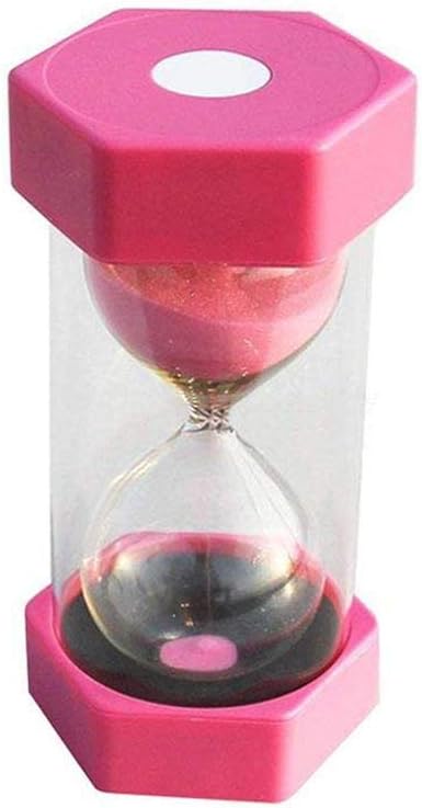 Security Hexagonal Sand Timers Hourglass 5 Min / 20 Min / 30 Min / 60 Min Kitchen Cooking Games Sports Teacher Tool (Pink, 30min)