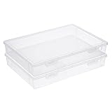 BTSKY Clear Plastic Storage Box with Flap