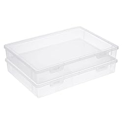 BTSKY Clear Plastic Storage Box with Flap