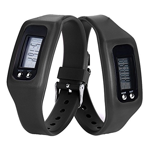 Muranba 2019 ! Digital LCD Pedometer Run Step Walking Distance Calorie Counter Watch Bracelet (Black)