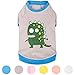 Blueberry Pet Alien The Dinosaur Cotton Dog T Shirt in Grey, Back Length 14