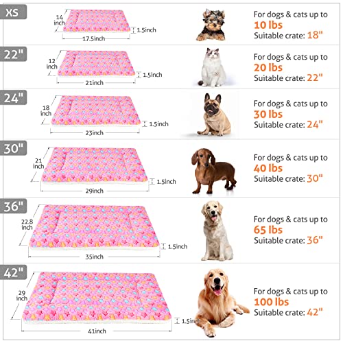 Mora Pets Ultra Soft Pet Bed Washable Dog Bed Crate Mat for Large