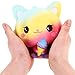 Squishies Jumbo Ice Cream Cat, VLAMPO Slow Rising Stress Relief Squishy Toys Super Soft Kawaii Scented Decoration Toys Squishy Fun Collection for Kids & Adults (Rainbow)