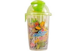 Compac Home Clear Salad Blaster Cup, 26oz, Reusable Salad Container for Lunch On The Go, 2oz of Dressing Stays Stored in The 