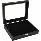 Fockety Pin Display Case, Lockable Shadow Box for Medals &amp; Enamel Pins