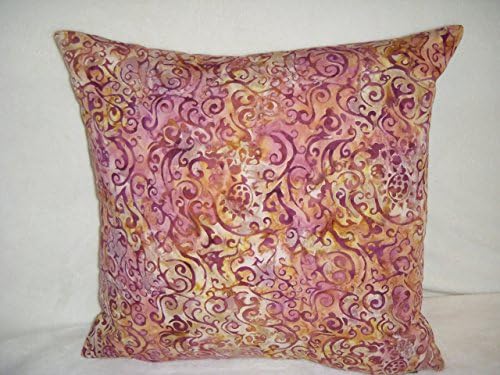 Purple Pillow Cover Gold Cream Burgundy Batik Swirls Farmhouse Shabby Chic Beach Modern Abstract Boho Bohemian Cotton Zipper