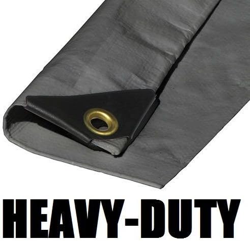 DAY STAR SHADES16'X24' Silver Tarp Extra Heavy Duty 12 MIL 3 Ply Coated Reinforced Canopy 6 oz 3 Layer (Finished Size 15.6' X 23.6')
