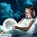 Led Moon Nightlight Lamp 5.1 Inch w/ Wooden Base. 3 Cool/Warm Color Lights. Child’s Room, Living Room, Dining Room, for a Decorative Fun or Romantic Atmosphere. Novel Gift by Homabe